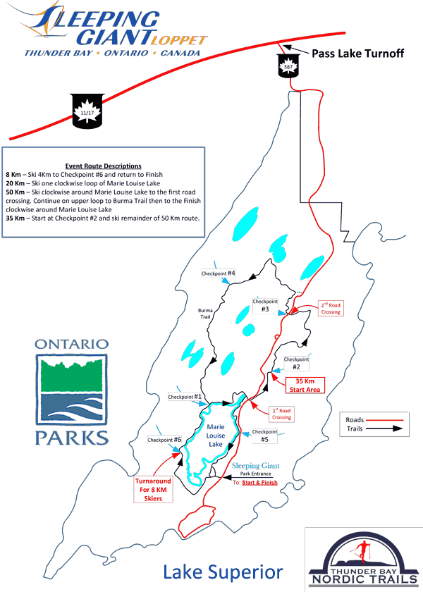 Sleeping Giant Loppet Event Routes